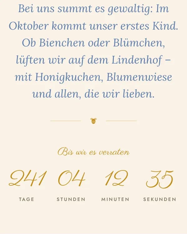 Bienchen oder Blümchen: der Countdown bis zur Feier