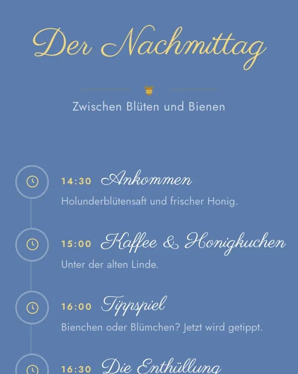 Bienchen oder Blümchen: der Ablauf der Feier, wann was stattfindet