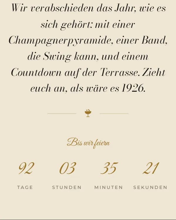 Champagner: der Countdown bis zur Feier
