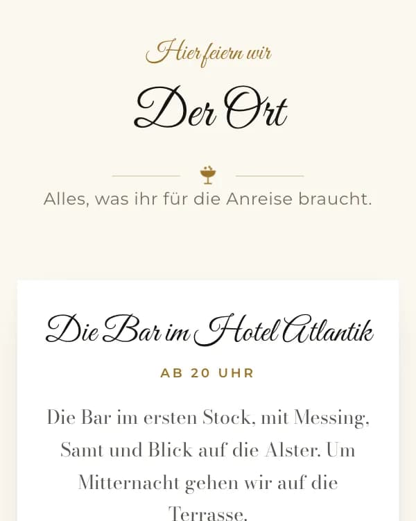 Champagner: der Ort der Feier