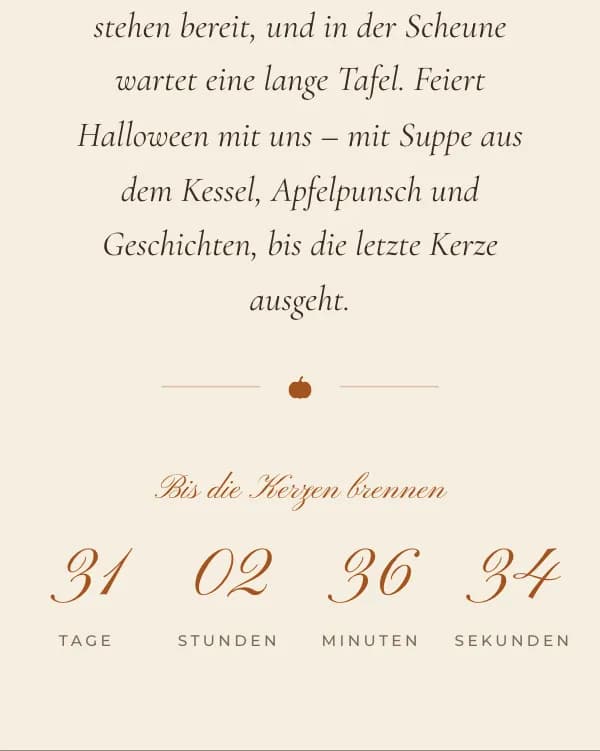 Goldener Kürbis: der Countdown bis zur Feier