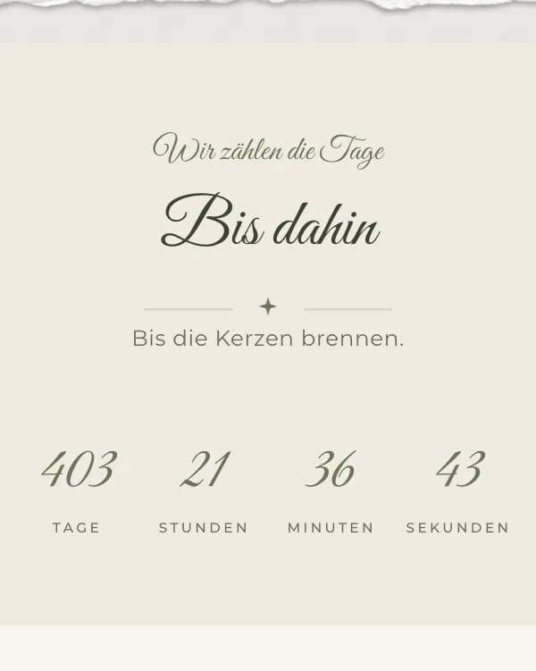 Mitternacht: der Countdown bis zur Hochzeit