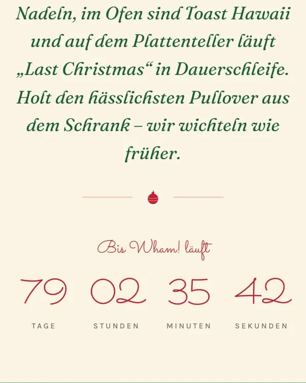 Retro-Wichteln: der Countdown bis zur Feier
