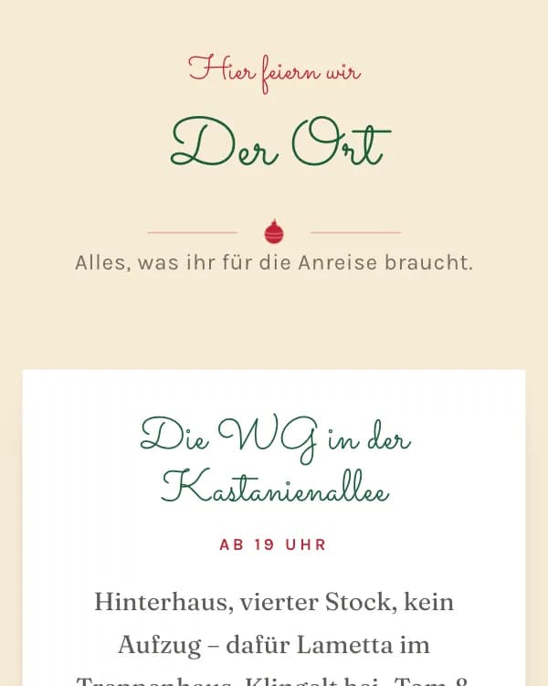 Retro-Wichteln: der Ort der Feier