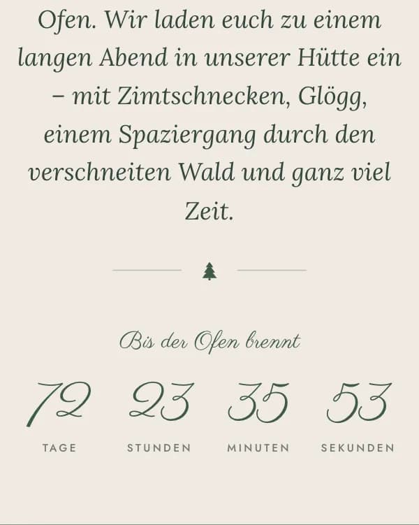 Winterwald: der Countdown bis zur Feier
