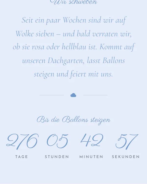Wolke Sieben: der Countdown bis zur Feier