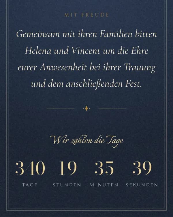 Altarfalz: der Countdown bis zur Hochzeit