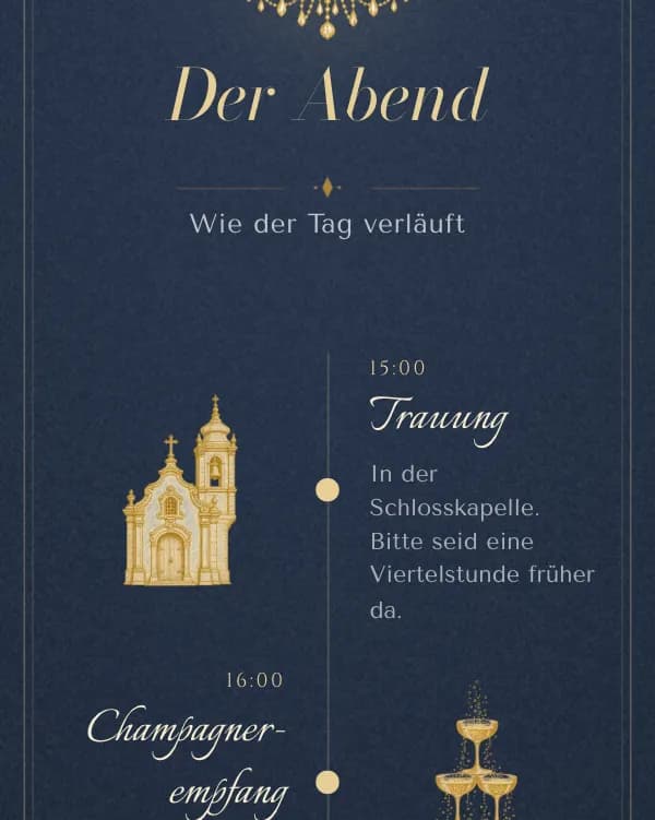 Altarfalz: der Tag der Hochzeit, wann was stattfindet