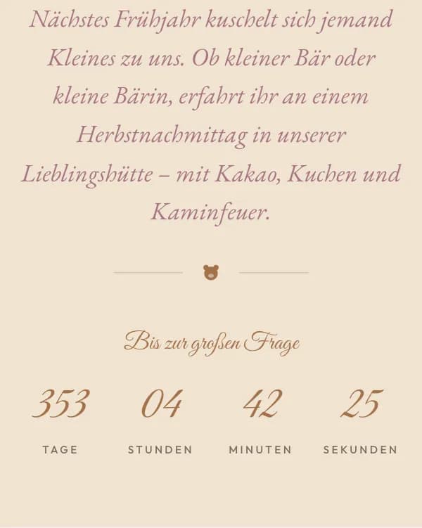 Kleiner Bär: der Countdown bis zur Feier