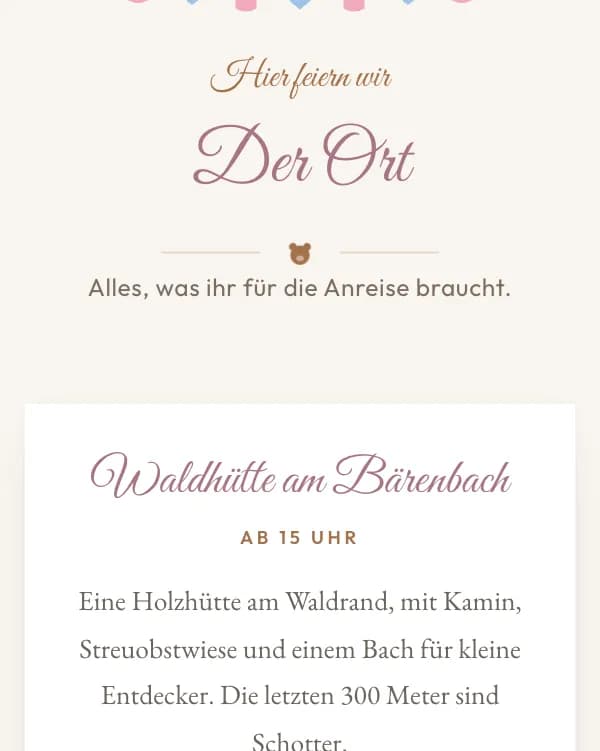 Kleiner Bär: der Ort der Feier