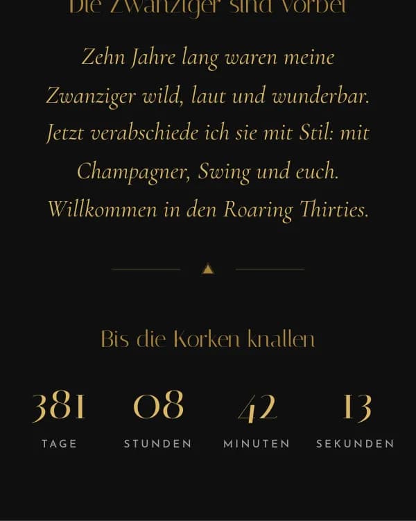 Goldene Dreißig: der Countdown bis zur Feier