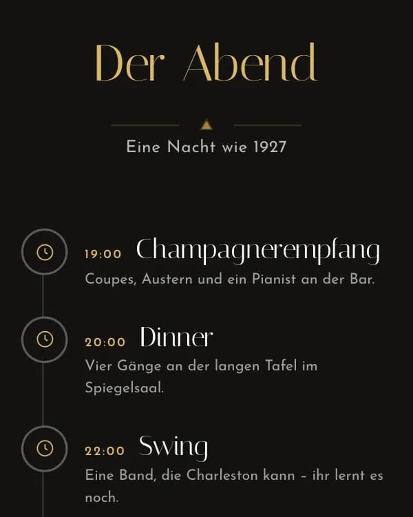Goldene Dreißig: der Ablauf der Feier, wann was stattfindet