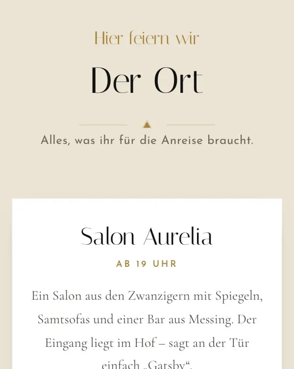 Goldene Dreißig: der Ort der Feier