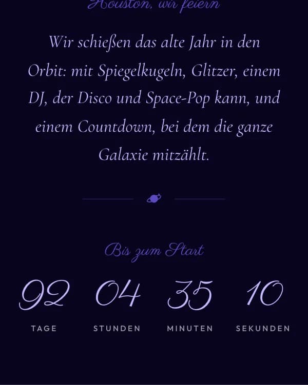Disco-Galaxie: der Countdown bis zur Feier