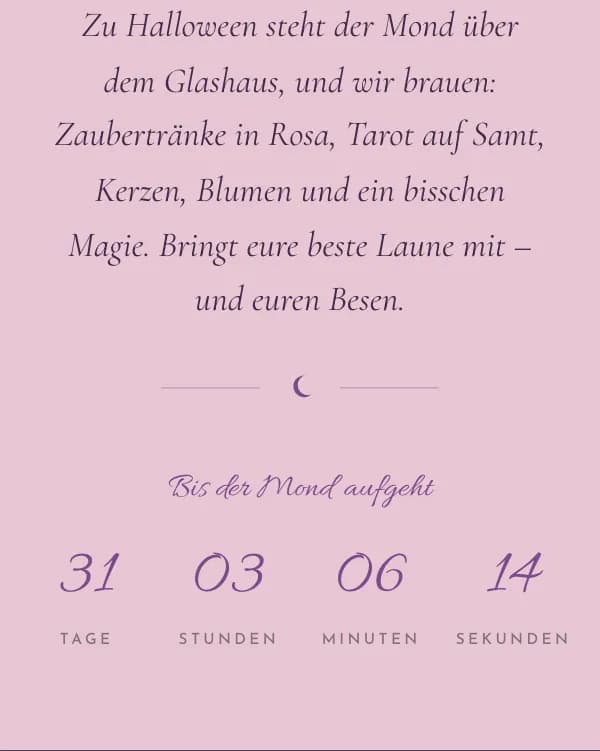 Hexenzirkel: der Countdown bis zur Feier