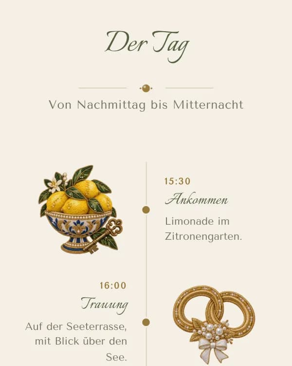 Maison: der Tag der Hochzeit, wann was stattfindet